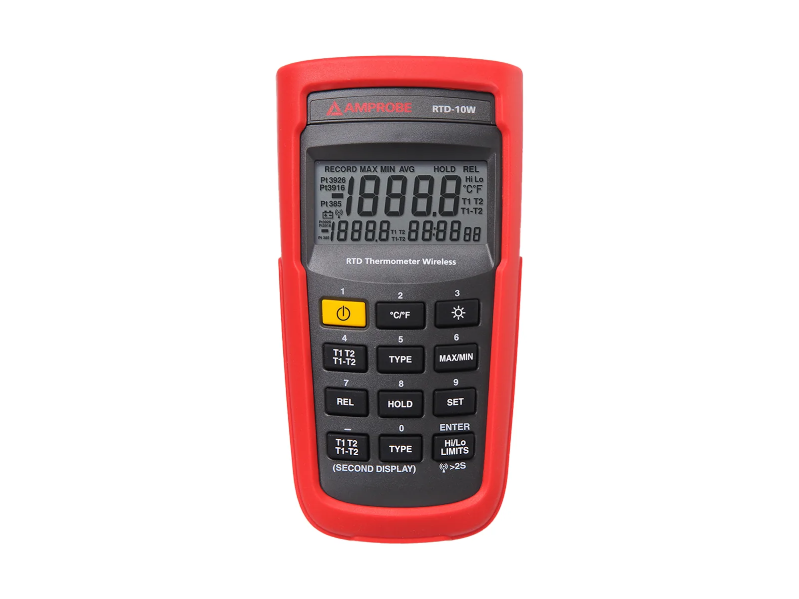 Amprobe RTD-10W Termómetro digital portátil con doble entrada de RTD — Medición de Temperatura