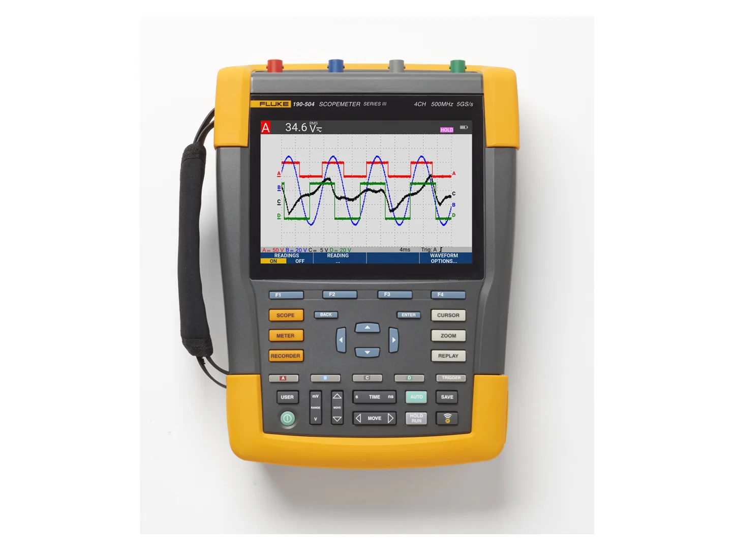Fluke 190-504/S ScopeMeter de 500 MHz, 4 canales — Osciloscopios Digitales