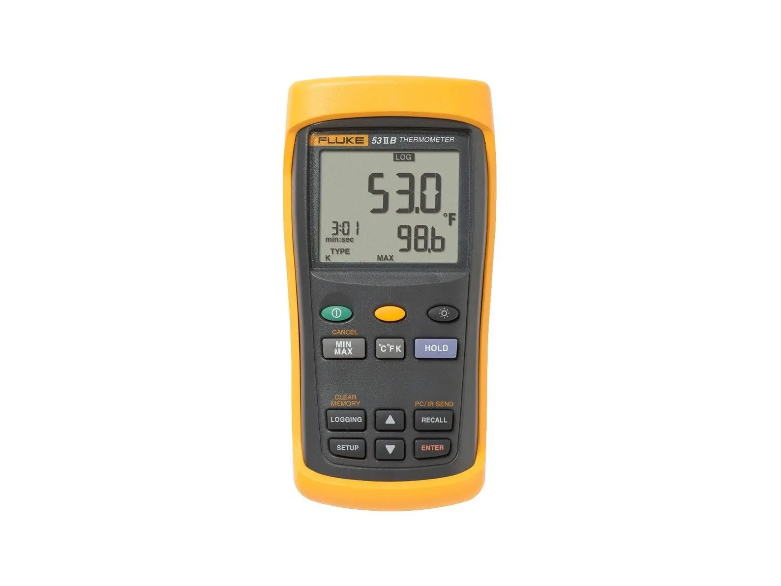 Fluke 53 II Termómetro digital de entrada única con registro de datos — Medición de Temperatura