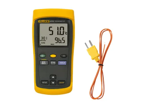 Fluke 51 II Termómetro digital de 1 canal con entrada de termocupla K/J/T/E — Medición de Temperatura