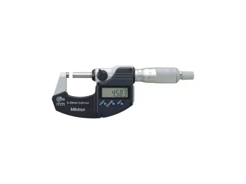 Mitutoyo 293-244-30 Micrómetro digital externo 0-25 mm 0,001 mm sin salida de datos, con tambor de fricción, protección IP65 — Metrología Mitutoyo